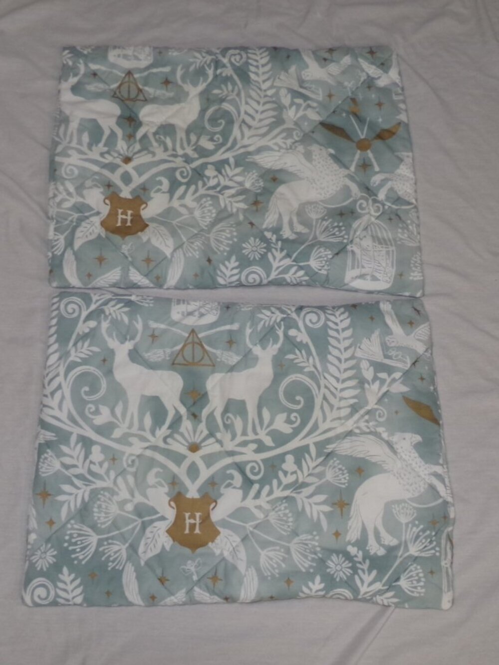 2 Pottery Barn Teen HARRY POTTER Magical Damask Quilted Standard Pillow Shams